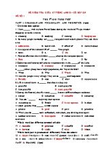 Đề kiểm tra giữa kì 1 Tiếng Anh 8 (Có đáp án)